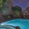 a swimming pool outside a building
